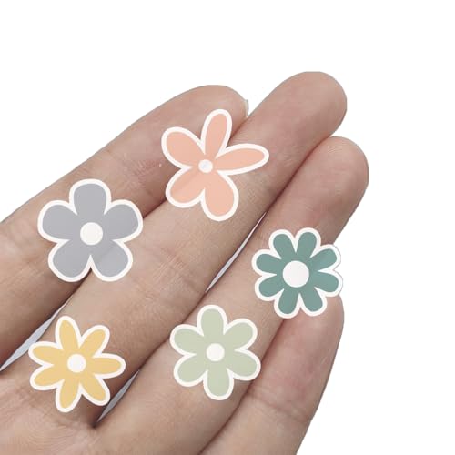 Image of 70 X Colorful Daisy Stickers for Laptop & Phone, Small Floral Vinyl Stickers Cute Aesthetic Mini Flower Decals for Water Bottle iPhone Case Notebook, 1 Inch