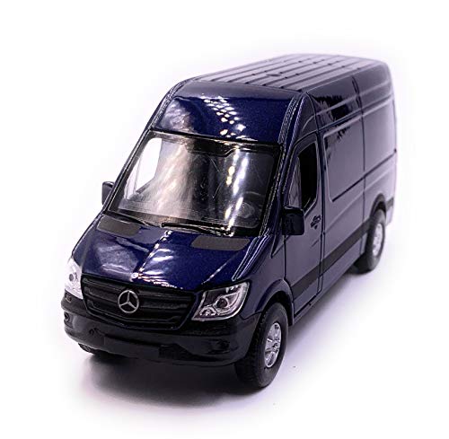 Onlineworld2013 Mercedes Benz Sprinter Panel Van Blue Model Car Scale 1:34 (con Licenza)