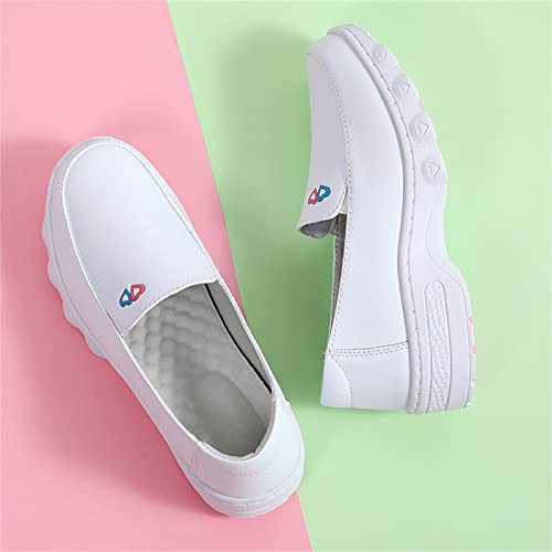 Nurse Shoes Women's Light and Comfortable Work Shoes Non-Slip Nursing Shoes Leather Lefu Shoes4