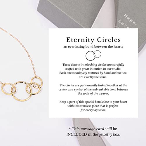 HOPE LOVE SHINE Birthday Necklace – Fashion Jewelry 16+2", 14K Gold Plated Sterling Silver with 3 Interlocking Rings, Hypoallergenic and Comfortable – A Thoughtful Choice for Birthday for Women4