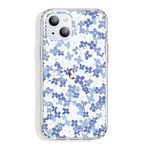 Coque iPhone 15 transparente motif floral protection fine pare-chocs TPU