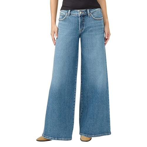 Silver Jeans Co. Women's 90s Baggy Skater Low Rise Wide Leg Jeans, Juno, 29W x...