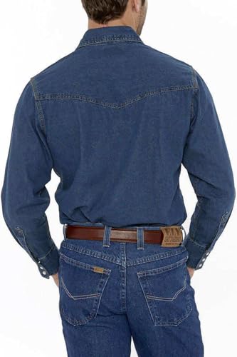 Ely Cattleman Men's Long Sleeve Denim Western Shirt2