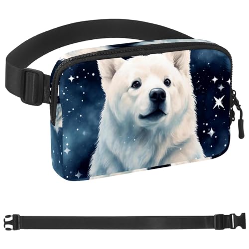 Cinturón de correr unisex con diseño de oso polar estrellado y riñonera deportiva