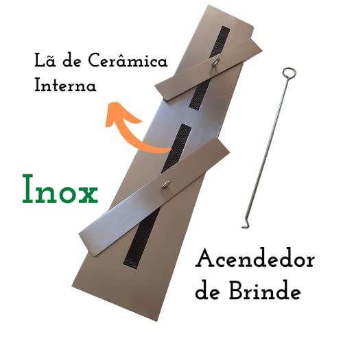 Queimador Lareira Ecologica 80cm Inox Alcool (Inox)