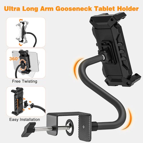 Support de tablette flexible avec bras long pour iPad Pro et Kindle Fire HD - 4