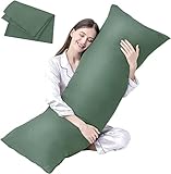 DOWNCOOL Luxury Full Body Pillow Insert with Fiber Cover - Ultra Soft Body Pillow for Sleeping - Breathable Long Bed Pillow Insert, 20