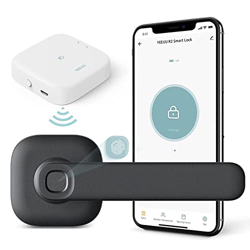 YEEUU Fechadura de porta inteligente com impressão digital, NFC, aplicativo. Alavanca de porta Bluet