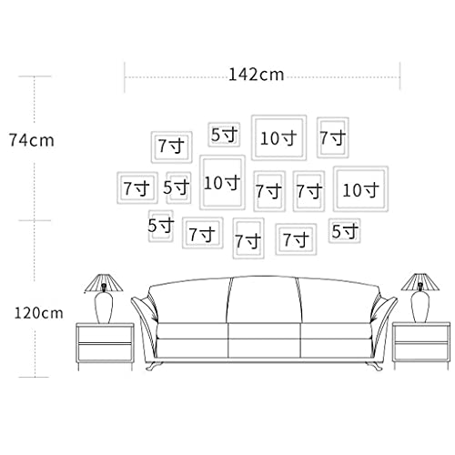 LLC- SUDA Wanddeko Metall, Foto Wand Wandrahmen Fotorahmen Dekoration Einfache große Kombination Wand Wohnzimmer… – Bild 3