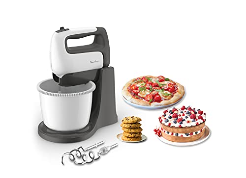 Moulinex HM4641 Prep'Mix+ Batteur électrique 500 W avec fouets et crochets pétrisseurs en acier inoxydable, récipient autorotant de 2,5 L, 5 vitesses et réglage Turbo – Image 6