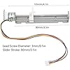 Stepper Motor,80mm 2Phase 4Wire Stepper Motor Linear Stroke with Slider,Linear Actuator Kit 18 Degree Lead Screw Worm Drive Stepper Motor for Small Laser Engraving Machine