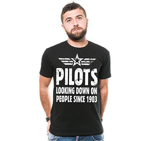 Pilots Looking Down On People Pilot Tshirts For Men Aviation Tees Medium Black #TOP3