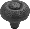 Hickory Hardware P3003-BI 1-1/2-Inch Refined Rustic Knob, Black Iron