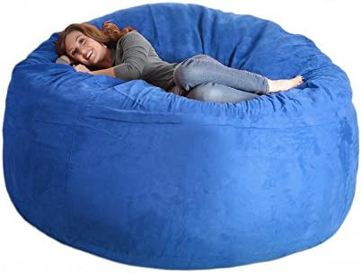 SLACKER sack 6-Feet Foam Microsuede Bean bag Chair, Large, Royal Blue