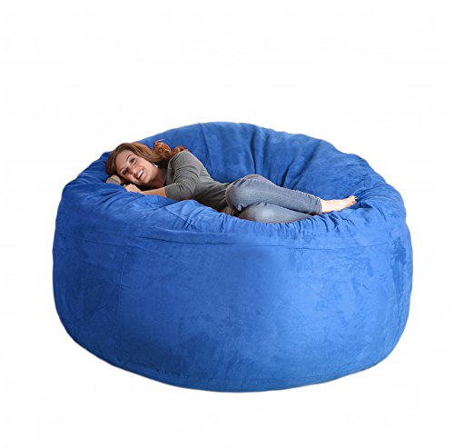 Slacker Sack 6-Feet Foam Microsuede Bean Bag Chair, Large, Royal Blue #TOP2
