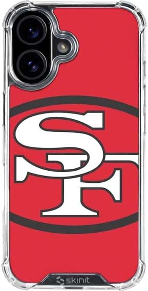 Skinit Clear Phone Case Compatible with iPhone 17 - Officially Licensed NFL San Francisco 49ers Large Logo Design