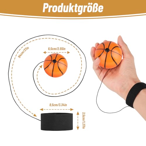 STEFUEWILL17 4 Stücke Springball mit Schnur Kinder - Ball Mit Schn, Ball an Schnur Kinder, Bounce Balls, Ballmit Gummiband, Sport Spielzeug, Handgelenkübungen