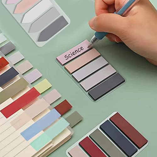 300 Pcs Sticky Tabs, Transparent Sticky Notes Flags Pastel Book Tabs Writable Annotation Tabs Morandi Page Markers Clear Index Tabs Translucent Index Stickers for Book Notes Bookmarks File Folders