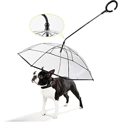 otoye ペット傘、犬用傘、猫用傘、ペット用傘、ペット用品、雨具、透明傘、雨の日の散歩に最適、チェーン付き、超防水、超硬、服を着るのが嫌いな犬、猫、小型犬、中型犬に最適です 透明ペット傘 ペット用品