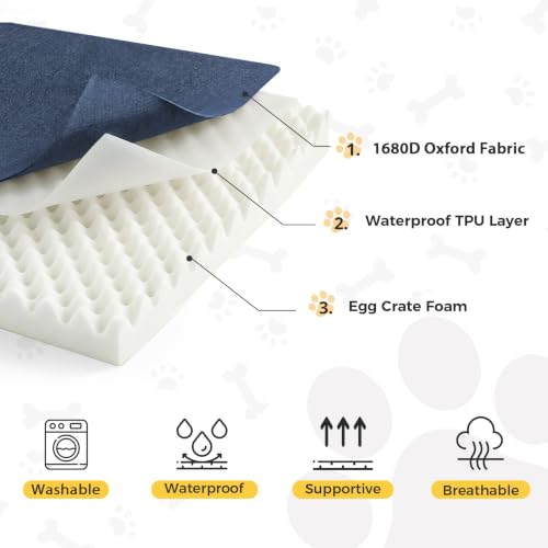Image of Outdoor Dog Bed Extra Large Sized Dog, Waterproof, 44x32x3.5 Inch