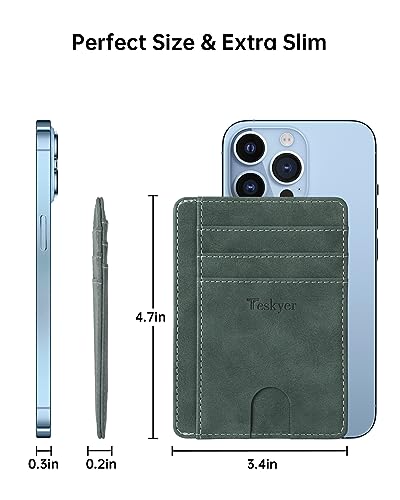 Image of Teskyer Slim Minimalist Wallet for Men, RFID Front Pocket Card Holder | Ultra Slim Front Pocket Design, 8 Card Slots, RFID Protection, Smooth Faux Leather for Everyday Carry