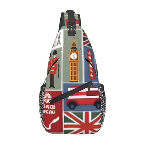 Mochila cruzada con estampado símbolos de Inglaterra