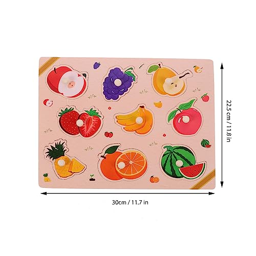 ibasenice Animal De Brinquedo 1 Conjunto De Quebra-Cabeça De Madeira De Frutas Educacional Pré-Escol