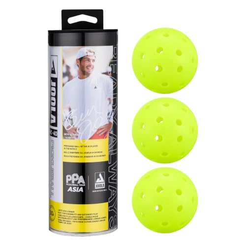 Image of JOOLA HC-40 Hardcourt Pickleball Balls with Storage Tube - USAP Approved Balls for Tournament Play - Durable Pickleballs for Indoor Play & Outdoor Courts