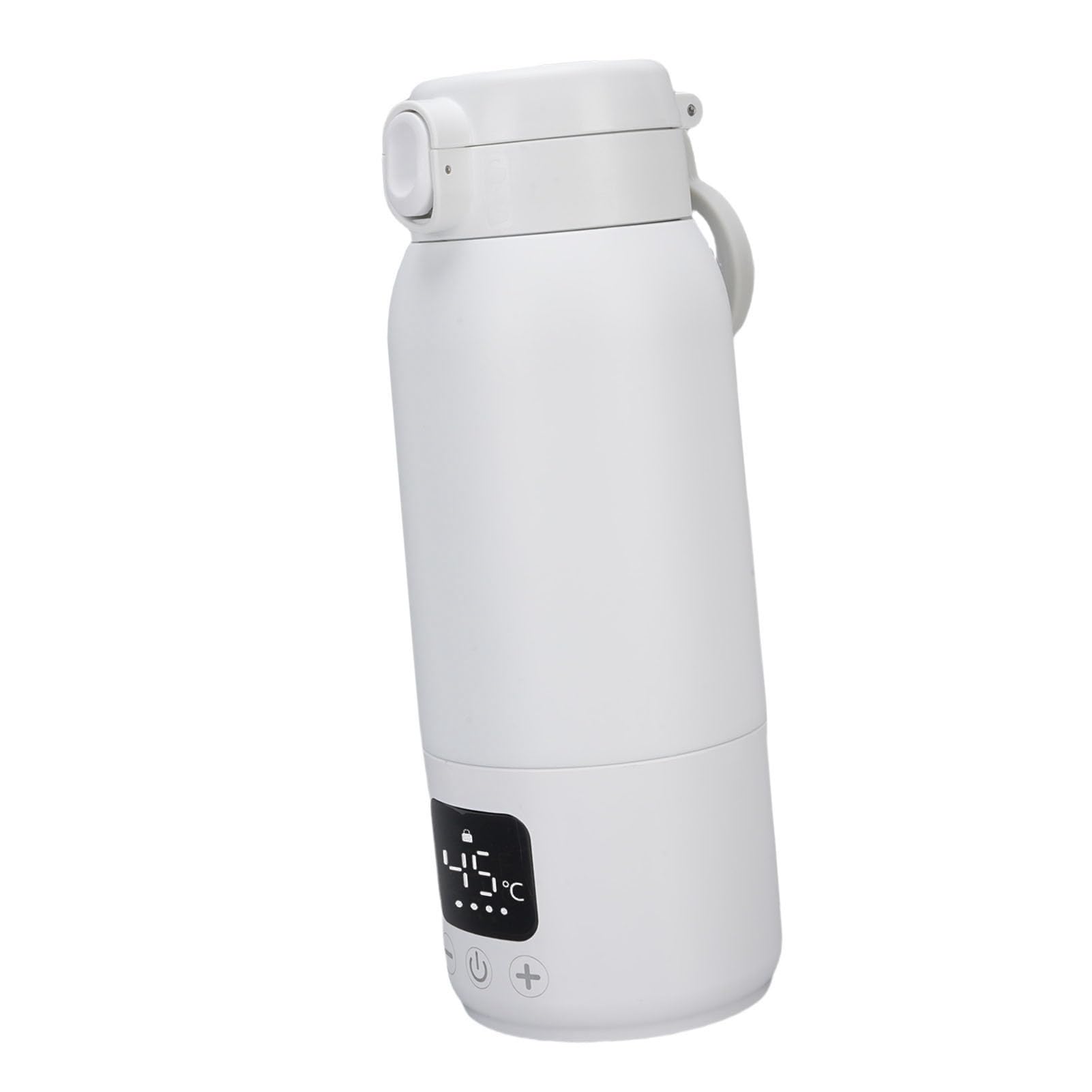 Walfront Calentador de Biberones Portátil, Calentador de Leche de Acero Inoxidable 316 con Capacidad de 500 Ml, Control de Temperatura de Calentamiento 360, a Prueba de Agua IPX6, Recargable por USB