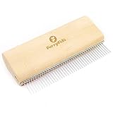 Groom/DeShedding Tool/Brush/Comb By FURRY FIDO, Effective Wooden Grooming/Trimming Tool/Rake for Shedding dogs/cat Horse Especially for Long hair/fur Pet Removal (40 teeth)