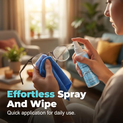 Image of Lens Scratch Repair Spray,120ML Glasses Scratch Remover and Cleaner For Eyeglasses, Sunglasses and Reading Glasses, Removes Scratches, Fingerprints, Oil and Dust，1