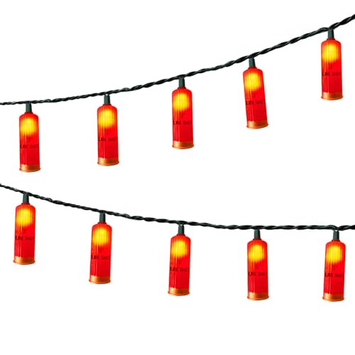 CHYParty Shotgun Shell String Lights 8.5FT 10 LED Red Waterproof Plug in