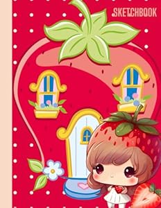 Strawberry Shortcake Sketchbook: Red Strawberry Shortcake Sketchbook, Kawaii Cute Notebook Journal for Kids teens girls and adults, Drawing notebook ... Paper Pad 8.5" x 11" - Notebook 100 Pages