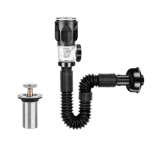 BDHYYM Sifone lavabo tubo di scarico, scarico lavandino, sifone bagno, adatto per tubi di scarico in bagni e cucine