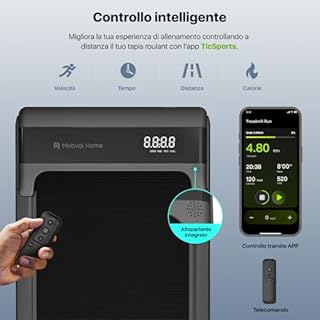 Mobvoi Walking Pad Tapis Roulant Intelligenza AI sotto la scrivania Portatile 2 in 1 per casa e ufficio Camminata Jogging Macchina da corsa, APP TicSports, telecomando Facile da riporre 6 km/h 120 kg