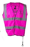 warnweste pink motorrad Mit Tasche als Flaschenhalter und an einer Schnur befestigtem Flaschenöffner aus Metall