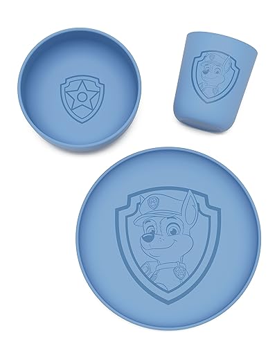 Image of Lalo PAW Patrol Dinnerware Sets for Toddlers and Kids - Dishwasher Safe Tableware, BPA Free, Kids Dishes - Includes Bowl, Plate & Cup - 3 Pieces - Chase