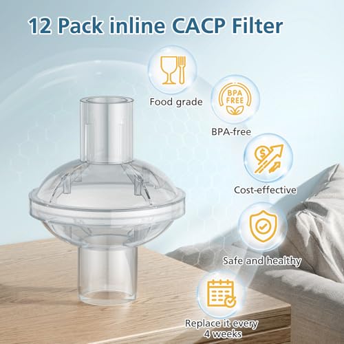 image for WILERDA 12-pack CPAP Inline Filter, Universal Inline CPAP Filter Compa