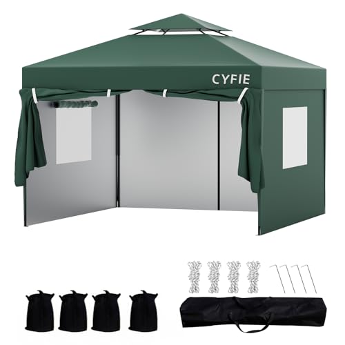 CYFIE �^�[�v�e���g �����^�b�` 3mx3m �T�C�h�V�[�g 1���t�� �����^�b�` UV�J�b�g �ϐ� �X�`�[���� �L�����v �����^�b�`�e���g �Ռ� �A�E�g�h�A�p �ՔM �g�ݗ��ĊȒP �C�x���g�e���g �^���� �Ɩ��p (�O���[��, 3mx3m �T�C�h�V�[�g4