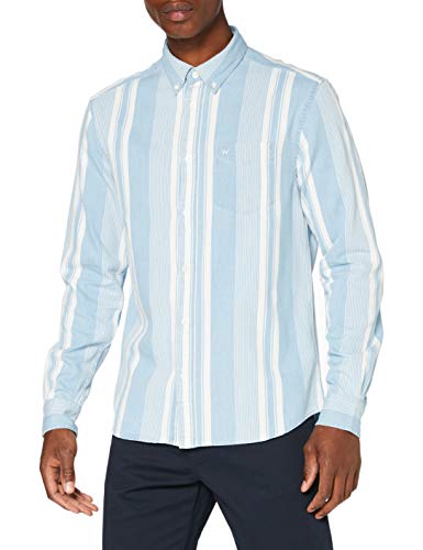 Wrangler LS 1Pkt Bdown Shirt Camicia, Light Indigo...