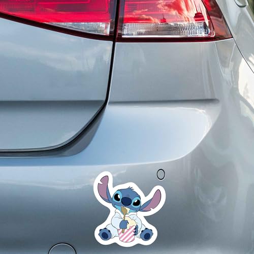 Image of Disney Lilo and Stitch with Ice Cream Adhesive Vinyl Decal - Fun Stitch Sticker for Car or Truck