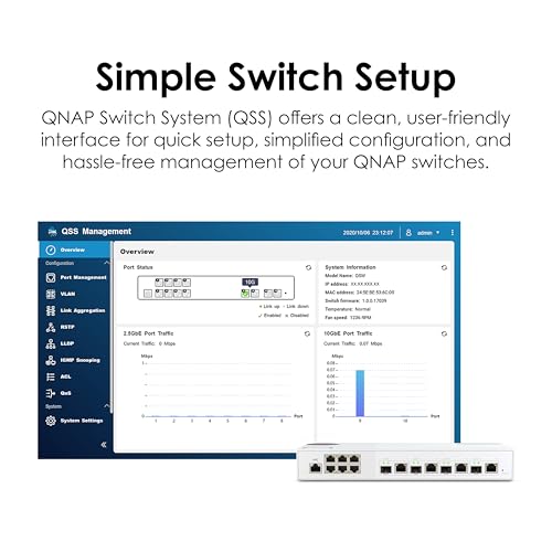 Image of QNAP 10-Port 10GbE Layer 2 Managed Switch with 4 x 10GbE SFP+ /RJ45 Combo and 6 x 2.5GbE RJ45 Ports (QSW-M2106-4C-US)