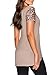 WLLW Women Khaki Asymmetric Hem Short Sleeve with Sequin Inserts Shirt Top
