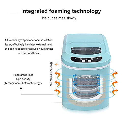 Máquina fabricadora de hielo de sobremesa, tanque de 2,2 L, produce 12 kg de hielo en 24 horas, portátil, eléctrica, alta eficiencia, ideal para fiestas y bebidas mezcladas miniatura 6