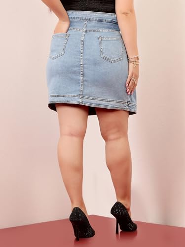 Image of Miss Chase A+ Women's Regular High Rise Above Knee Stretchable Denim Shorts & Skirts