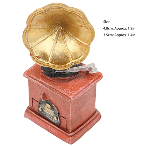 Conjunto de instrumentos musicais para casa de bonecas em miniatura OKJHFD, mini fonógrafo para casa