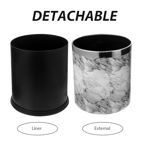 Caneca de basura ovalada con diseño mármol Alipis miniatura 7
