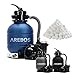 Arebos Sandfilteranlage mit Pumpe inkl. 700g Filterbälle | Blau | 400W | 10.200 L/h | Tankvolumen bis zu 27,5 kg Sand | 7 - Wege Ventil mit Griff | mit Druckmanometer | Poolfilter MI 4 günstig Kaufen-Arebos Sandfilteranlage mit Pumpe inkl. 700g Filterbälle | Blau | 400W | 10.200 L/h | Tankvolumen bis zu 27,5 kg Sand | 7 - Wege Ventil mit Griff | mit Druckmanometer | Poolfilter