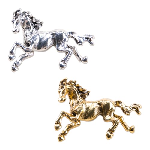 ZORZA 2Pcs Elegant Vintage Race Horse Brooch for Sweaters Dresses Hats Lapel Pin Zinc Alloy Fashion Animal Brooches for Men Women Backpack Accessories
