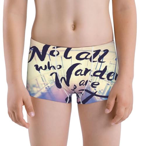 Boys' Cotton Boxer Brief Soft Underwear-Not All Those Who Wander Are Lost